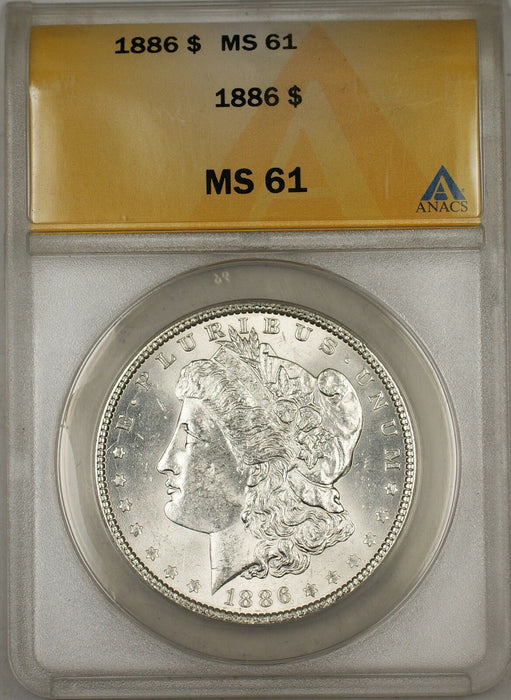 1886 Morgan Silver Dollar $1 ANACS MS-61 (Better Coin) (6A)