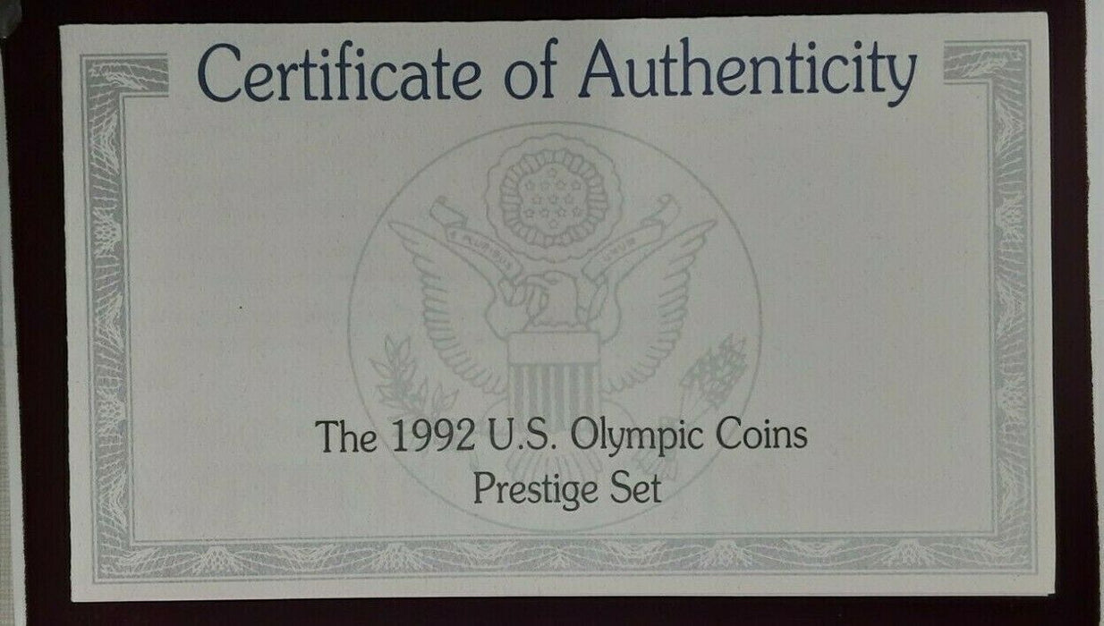 1992-S U.S. Mint Olympics Prestige Set Gem Proof Coins Silver $1 in OGP