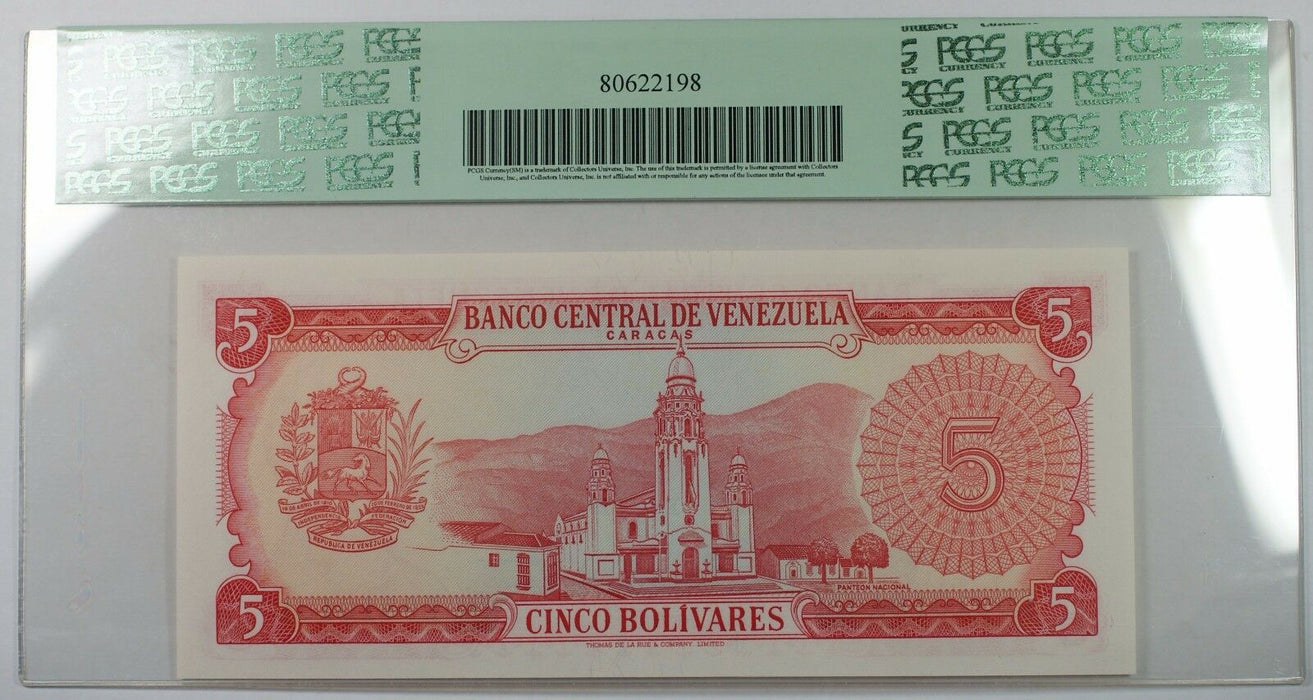 1974 Venezuela Banco Central 5 Bolivares Note SCWPM# 50h PCGS 65 PPQ Gem New