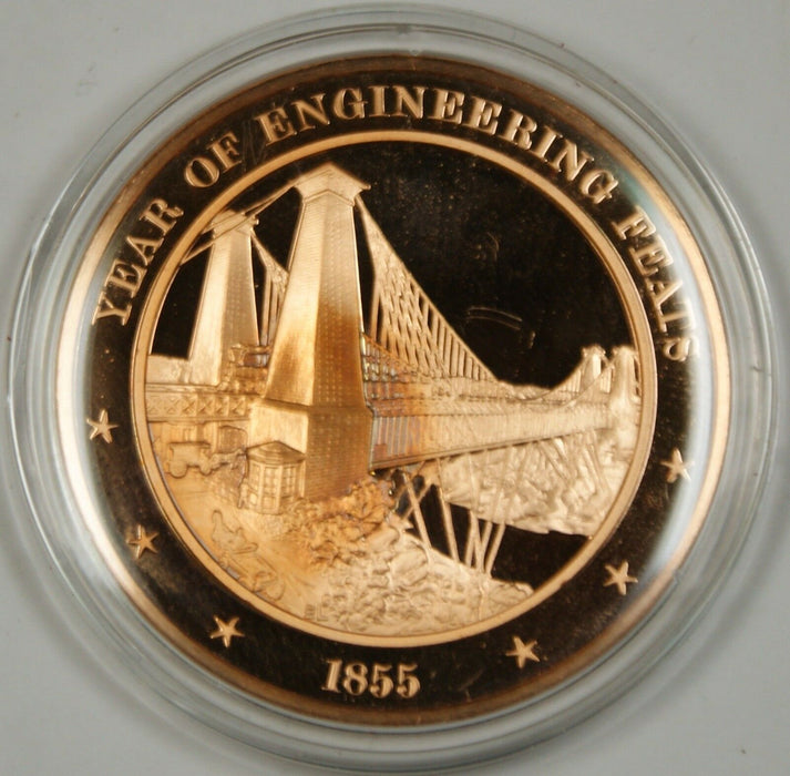 Bronze Proof Medal Year of Engineering Feats 1855