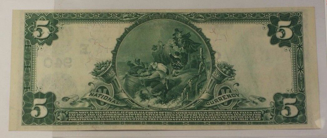 US Series of 1902 National Banknote $5 Troy NY Charter # E940 Gorgeous Condition