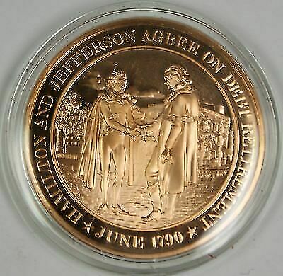 Bronze Proof Medal Hamilton and Jefferson Agree on Debt Retirement June 1790
