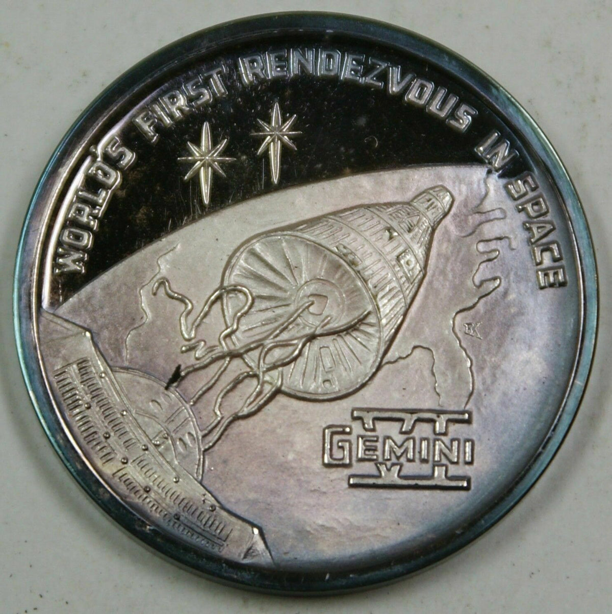 Gemini 6 Commemorative Silver Medal, Honoring History of American Men ...