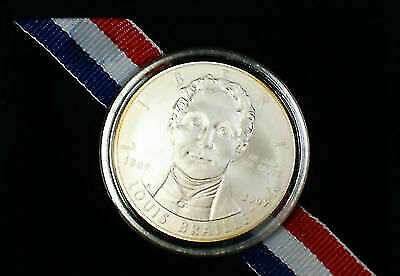 2009 Louis Braille Commemorative Silver Brilliant Uncirculated Dollar $1 Coin