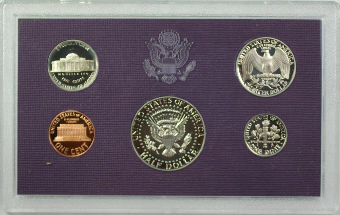 1987 US Mint Clad Gem Proof Set 5 Coins with Original Mint Box and COA