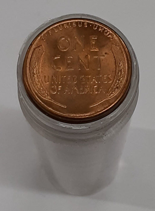 1948-D Lincoln Cent Roll - 50 UNC Coins Total in Coin Tube - Toned