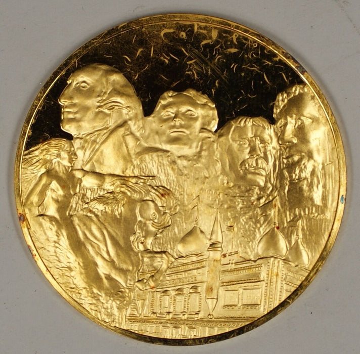 Gold Plated Sterling Silver Proof Medal South Dakota Under God The People Rule