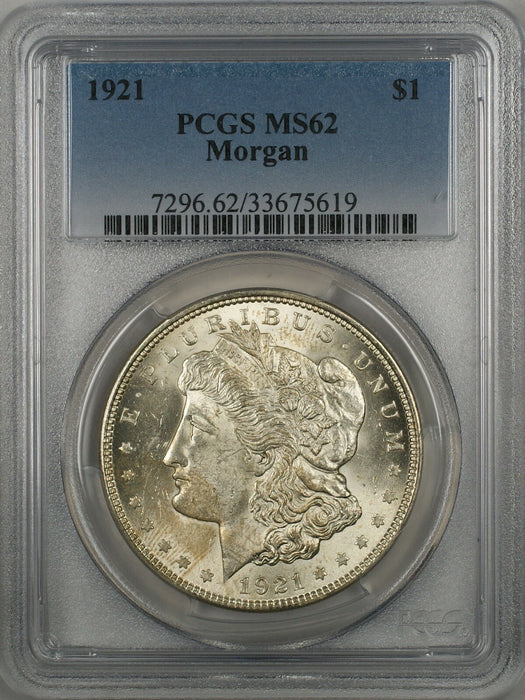 1921 Morgan Silver Dollar $1 Coin PCGS MS-62 (Better Coin) 9e