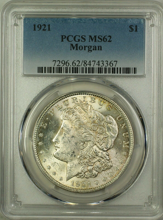 1921 Morgan Silver Dollar $1 Coin PCGS MS-62 (16e)