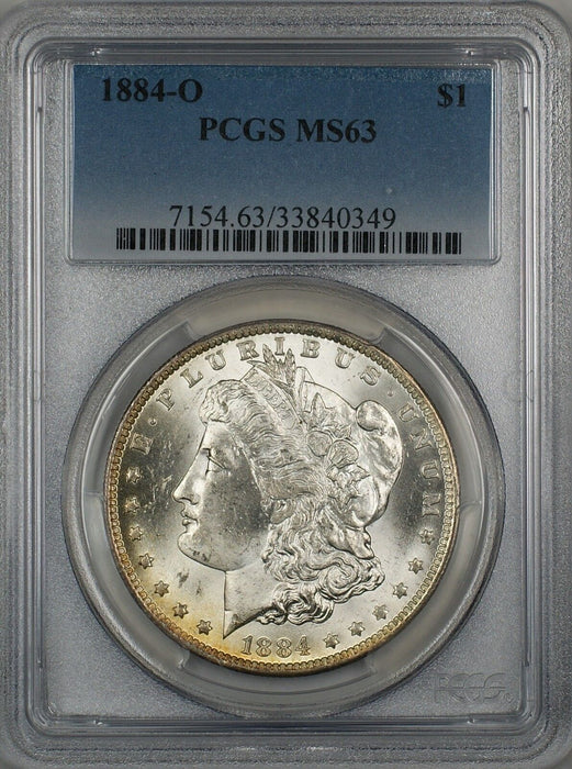 1884-O Morgan Silver Dollar $1 Coin PCGS MS-63 Nicely Toned Reverse (11d)