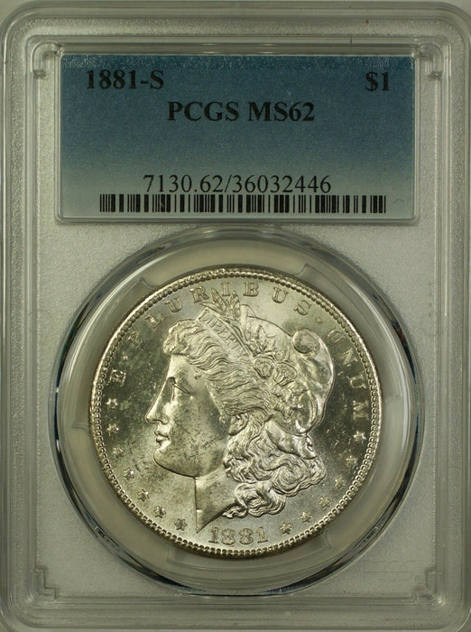 1881-S Morgan Silver Dollar $1 PCGS MS-62 (Better Coin) (14)