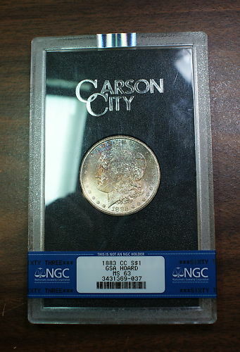 1883-CC GSA Morgan Dollar, NGC MS-63 Toned w/ Box & COA