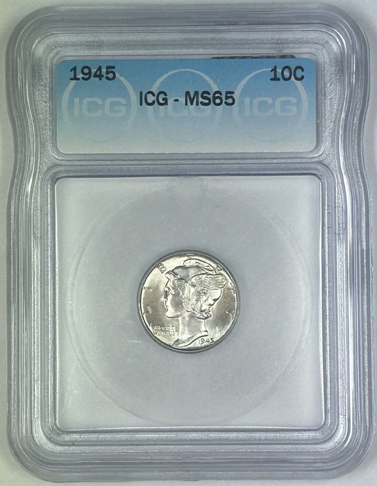 1945 Mercury Silver Dime 10c Coin ICG MS 65 (54) H