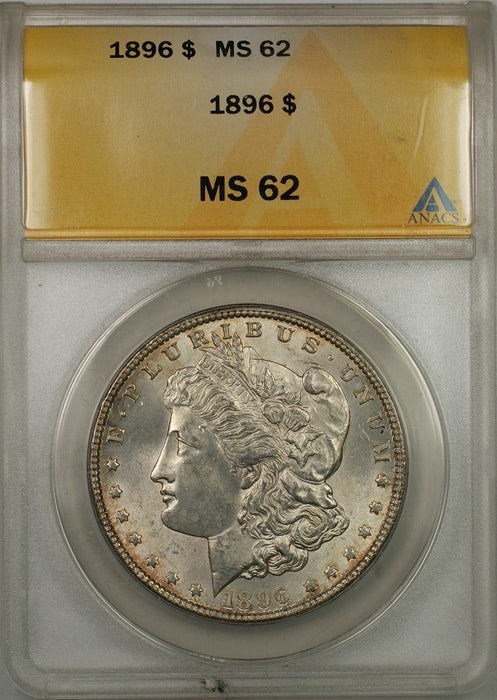 1896 Morgan Silver Dollar Coin $1 ANACS MS-62 Better Quality (8A)