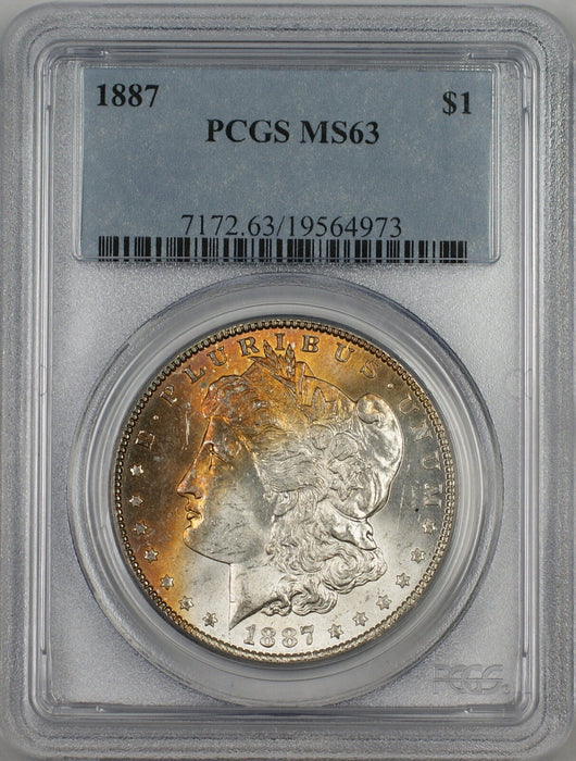 1887 Vam-11 Morgan Silver Dollar $1 Coin PCGS MS-63 *Nicely Toned Obverse RL (A)