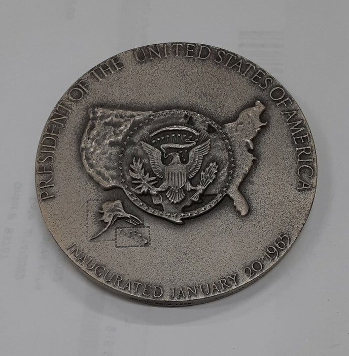 Lyndon B. Johnson High Relief Large .999 Silver 1965 Inaugural Medal by MACO