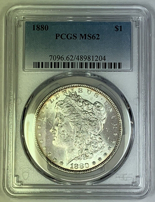 1880 Morgan Silver $1 Dollar Coin PCGS MS 62 (7)