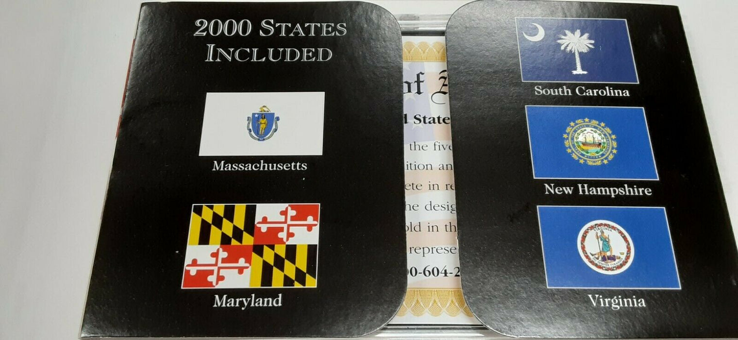 2000 Gold Edition State Quarters 5 Coin Set 50 States Program-BU in Plastic Case