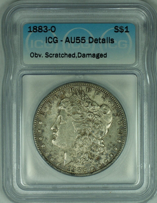 1883-O Morgan Silver Dollar Toned $1 Coin ICG AU 55 (23)