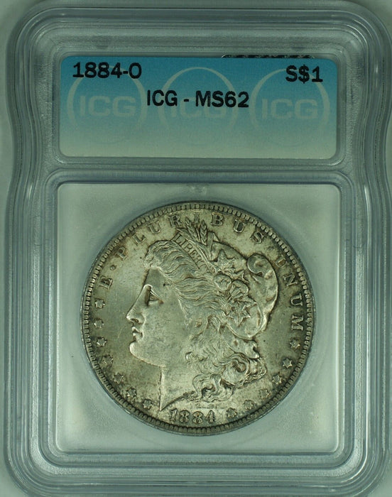 1884-O Morgan Silver Dollar Toned $1 Coin ICG MS 62 (23) A