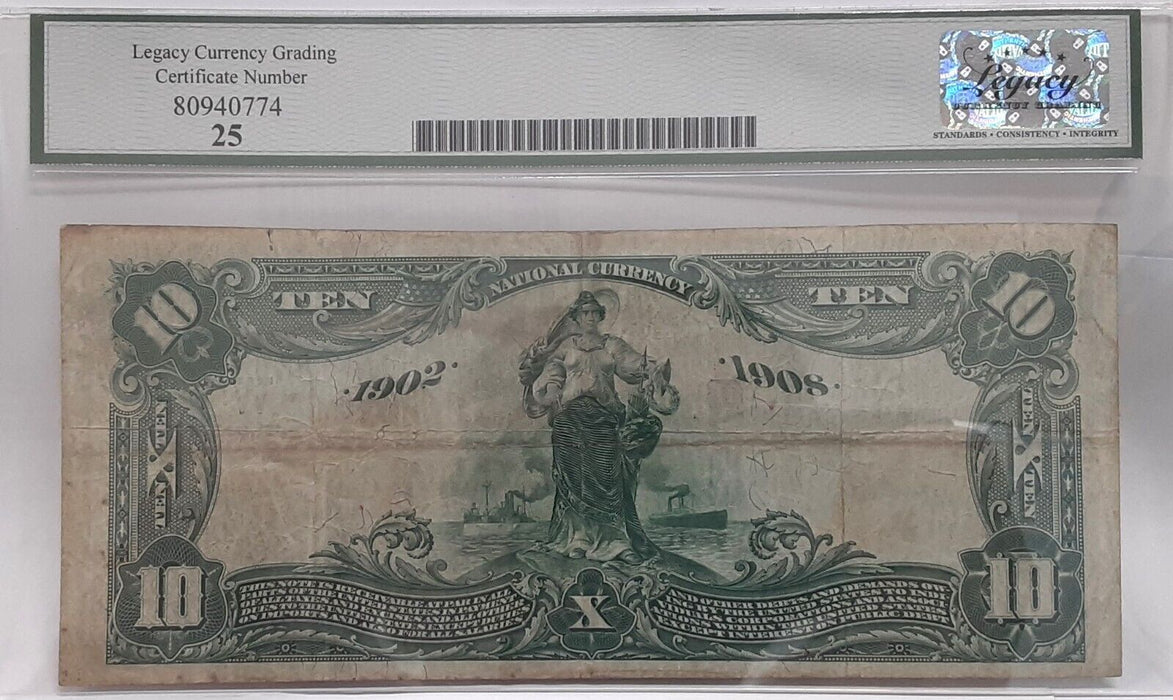 1902 $10 National Currency DB Mitchell NB, Mitchell SD CH#W3578 Legacy VF-25