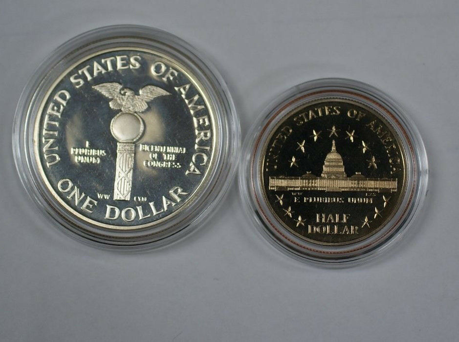 1989-S Congressional Proof 2 Coin Set Silver $1 Including Half Dollar