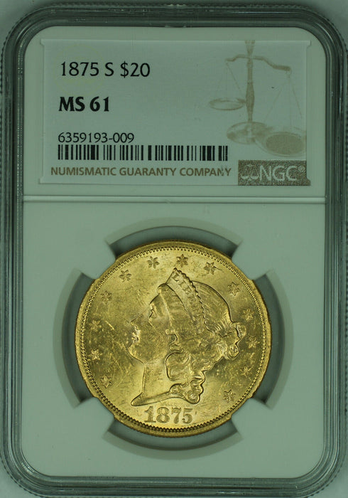 1875-S Liberty Head $20 Double Eagle NGC MS 61