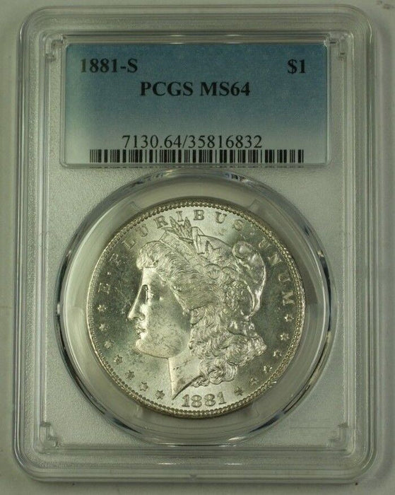 1881-S US Morgan Silver Dollar $1 Coin PCGS MS-64 (N) 12
