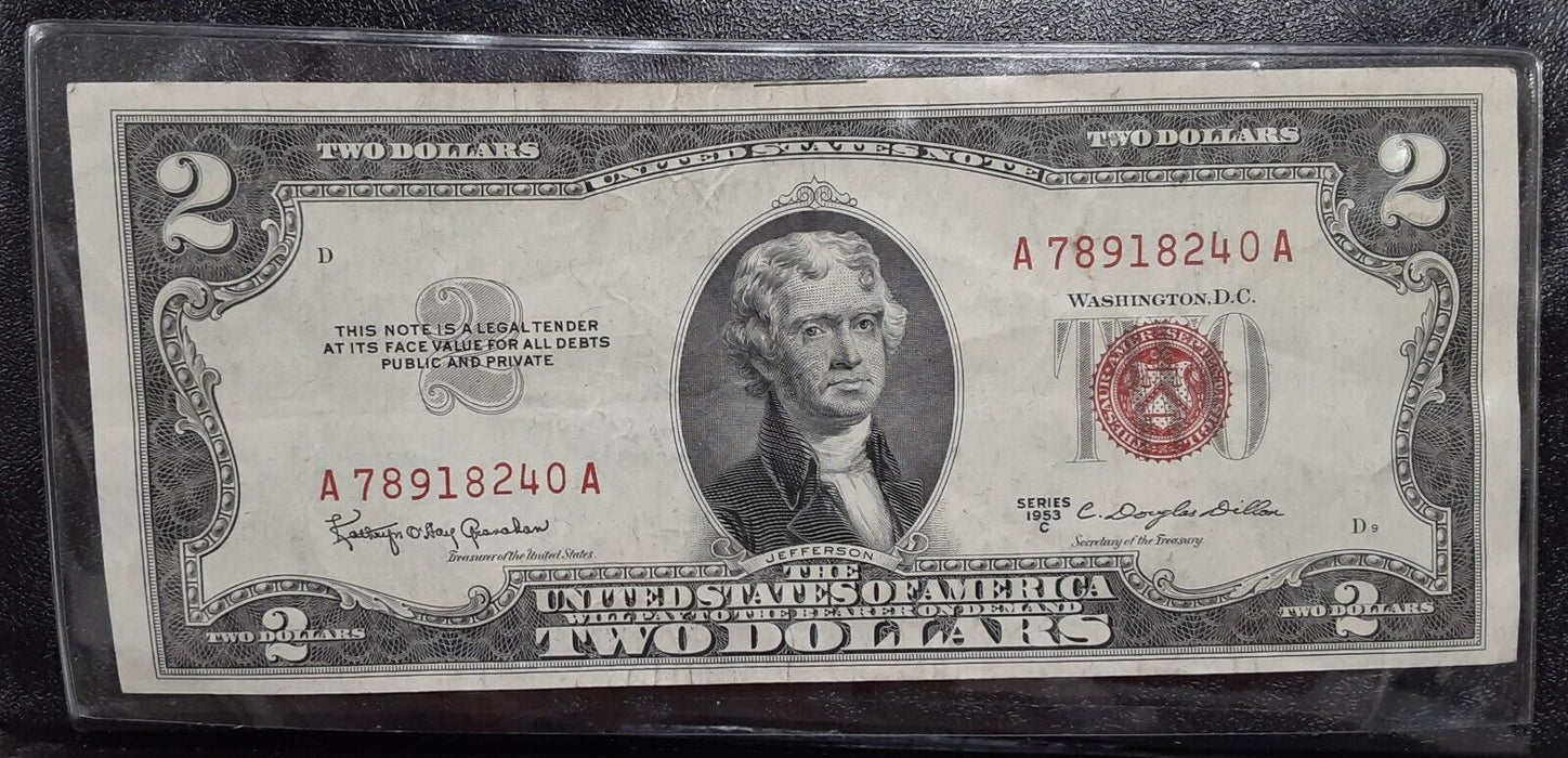 Series 1953-C $2 United States Note- Very Fine in Info Folder