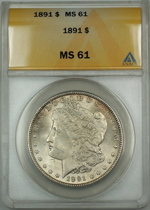 1891 Doubled Ear Morgan Silver Dollar $1 ANACS MS-61 (Better Coin) DMK