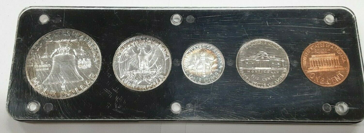 1963 US Mint Silver Proof Set 5 Gem Coins in Acrylic Holder