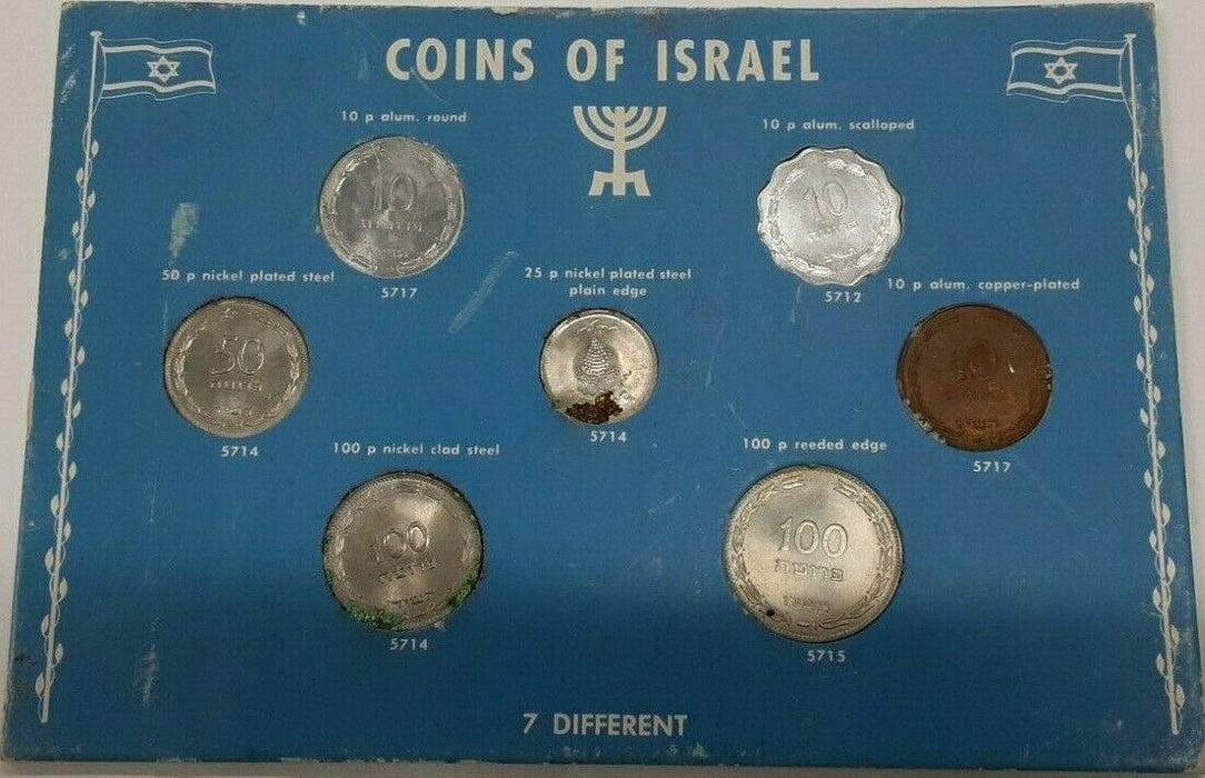 1951-57 Coins of Israel Set - 7 coins in Card