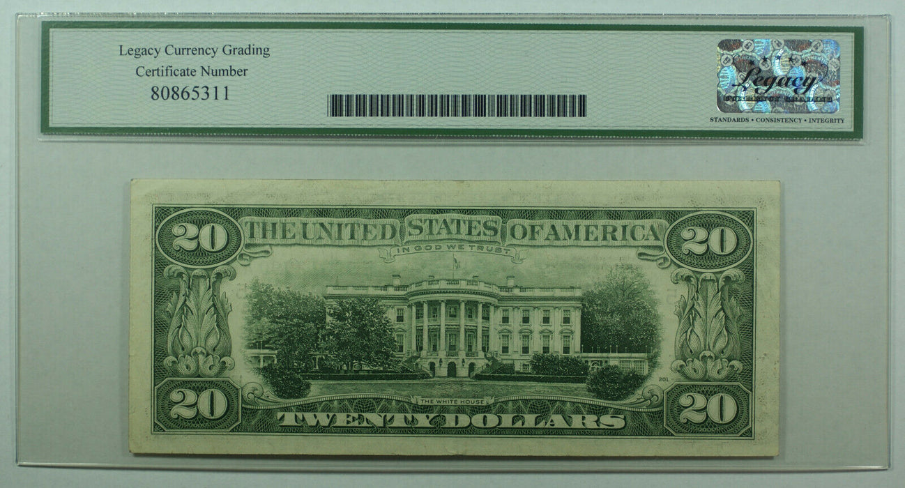 1981 $20 *ERROR* Misaligned Federal Reserve Note FRN Fr. 2073-E Legacy VF-35 PPQ