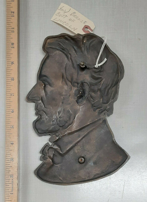 Abraham Lincoln Large High Relief Bronze Bust - Size 9.5" x 6"