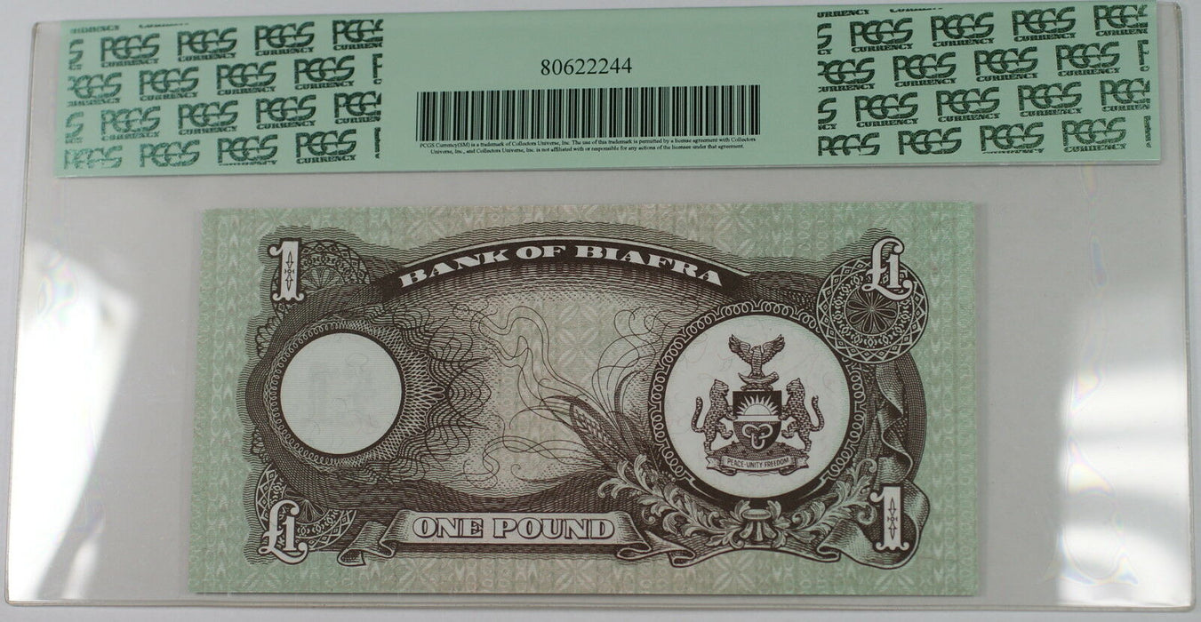 (1968-69) Bank of Biafra 1 Pound Note SCWPM# 5a PCGS 65 PPQ Gem New