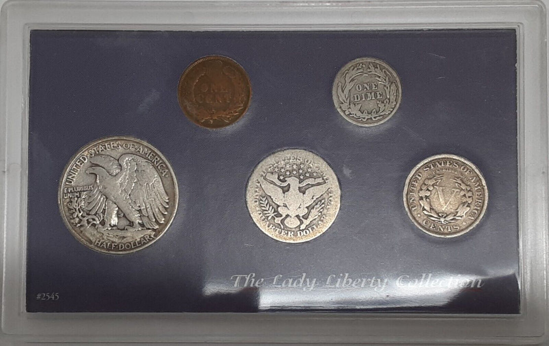 20th Century Greatest Coins of US 5 Coin Set  Average Circulated in Case
