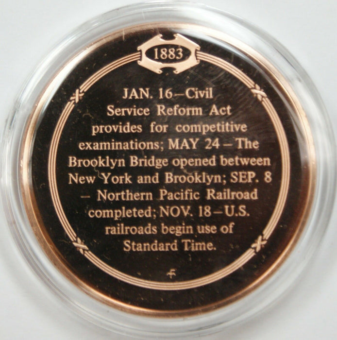 Bronze Proof Medal Government Civil Service Based on Merit January 16 1883