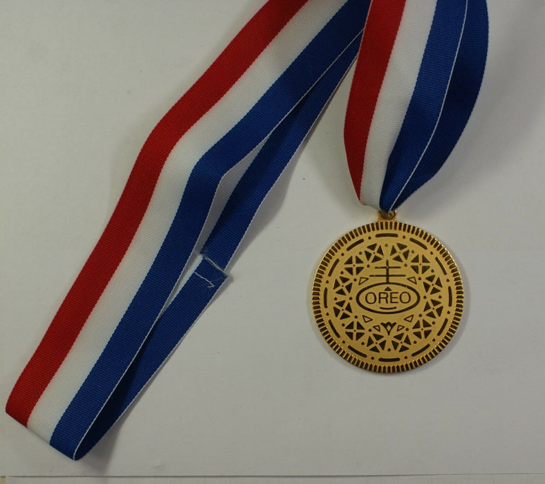 1988 Oreo Cookie Triathlon Collectible Medal on Red, White and Blue Lanyard