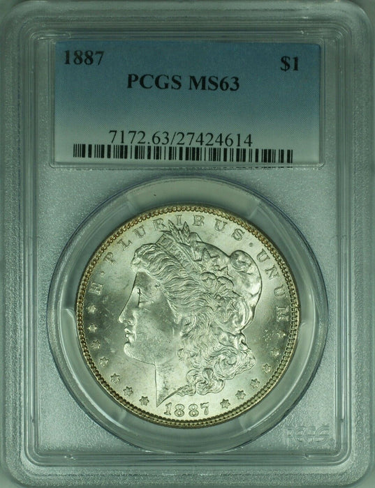 1887 Morgan Silver Dollar S$1 PCGS MS-63 Undergraded (30)