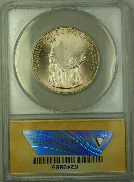 1983-R Vatican City Silver 1000 Lire Coin ANACS MS 67 KM#176