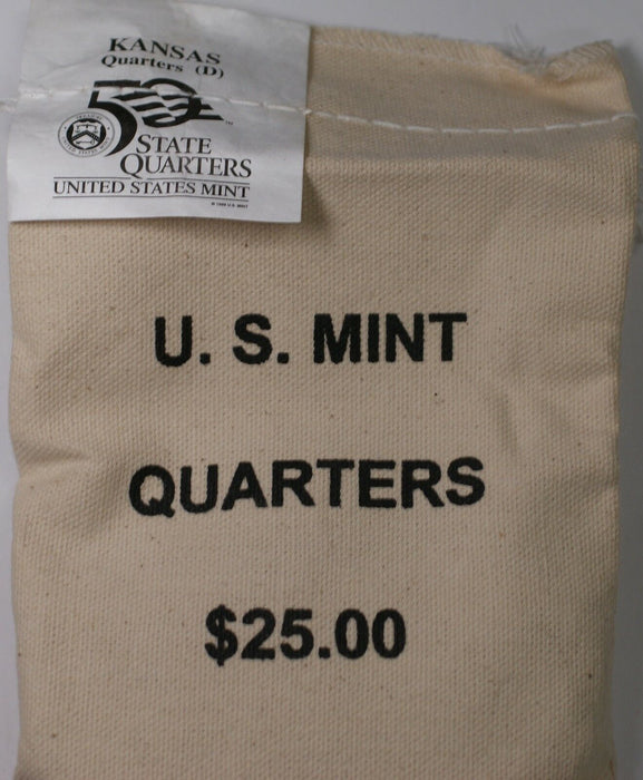 $25 (100 UNC coins) 2005 Kansas - D State Quarter Original Mint Sewn Bag