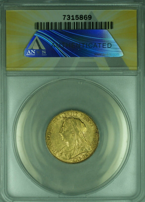 1900-M Australia One Sovereign Gold Coin Queen Victoria  ANACS EF-40