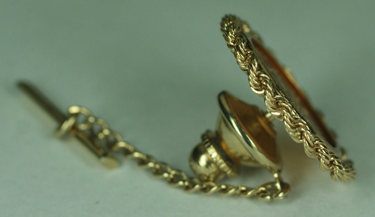 1945 Mexico 2.5 Pesos Gold Coin in 14K Rope Bezel Tie Pin