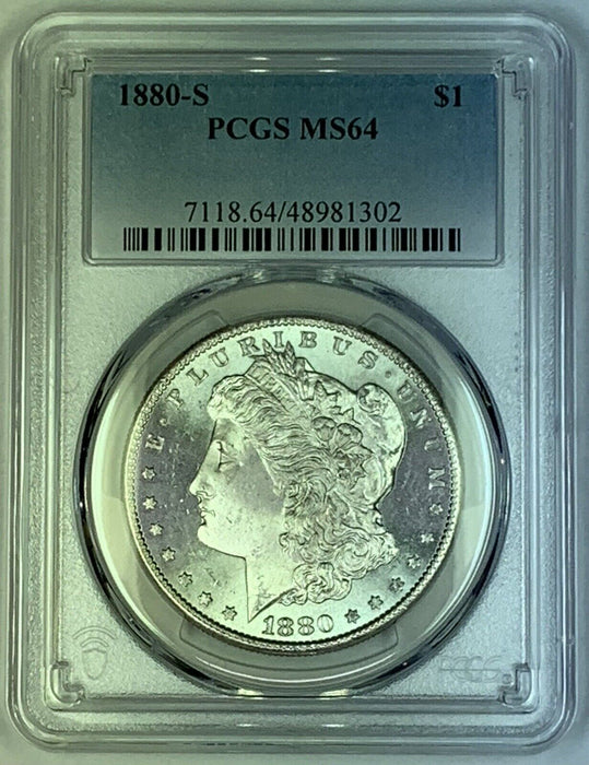 1880-S Morgan Silver $1 Dollar Coin PCGS MS 64 Looks Better (7)