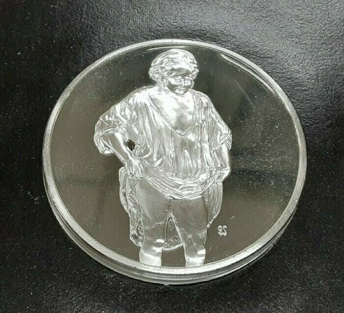 Franklin Mint Genius/Rembrandt PR .925 Silver Medal-Woman Bathing/Stream in Card
