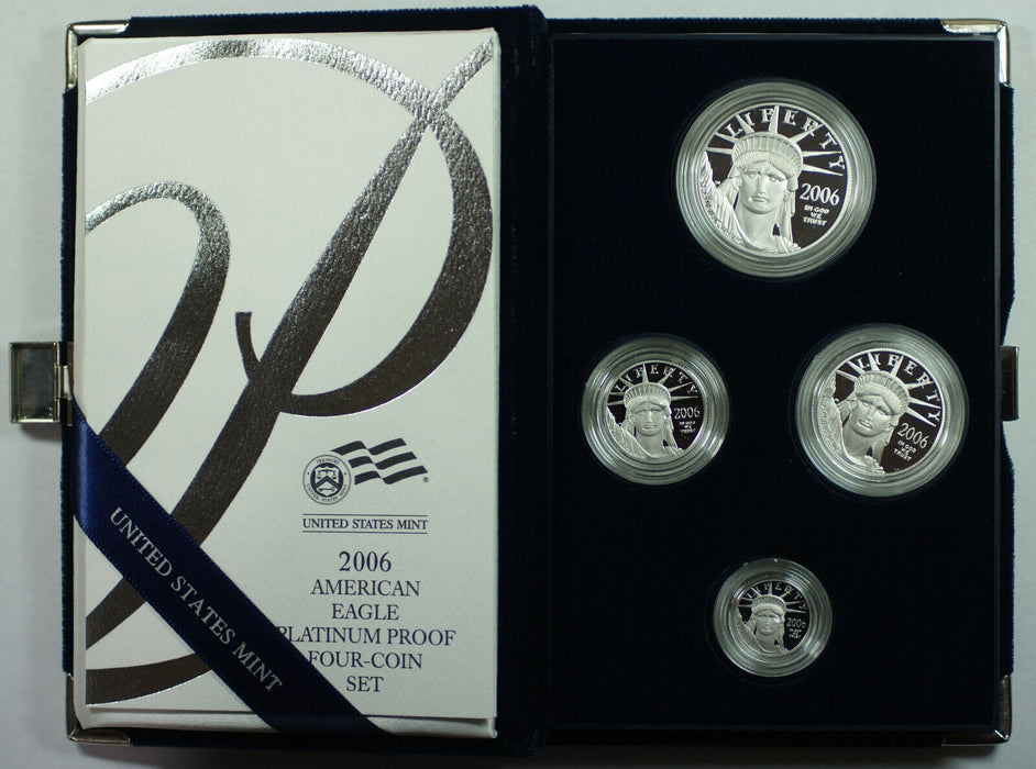 2006 American Eagle Platinum Proof 4 Coin Set in Box w/ COA