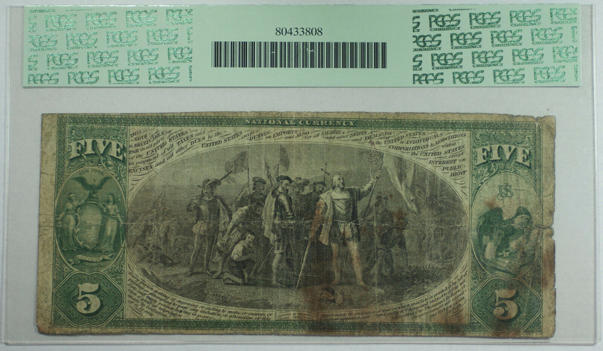 1875 $5 Hoosick Falls New York NY National Bank CH# 2471 Fr. 404 PCGS F-15