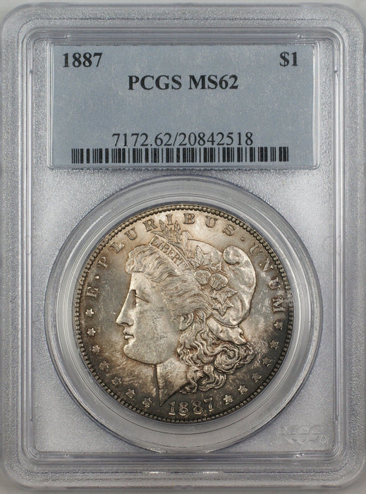 1887 Morgan Silver Dollar $1 PCGS MS-62 Toned (Better Coin) (3H)