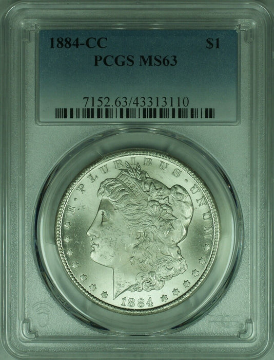 1884-CC Morgan Silver Dollar Coin $1 PCGS MS-63 (37) C