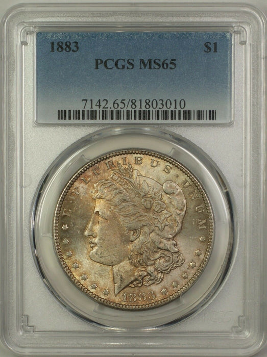 1883 Morgan Silver Dollar $1 Coin PCGS MS-65 Nicely Toned Gem (14)